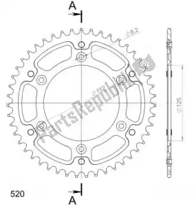 SUPERSPROX SU6800047R ktw rear stealth 47t, red, 520 - Bottom side