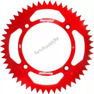 SUPERSPROX SU220950R ktw posteriore alu 50t, rosso, 420 - Lato superiore