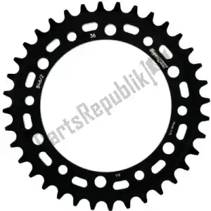 SUPERSPROX SU4846236B ktw rear steel 36t, black, 520 - Upper side