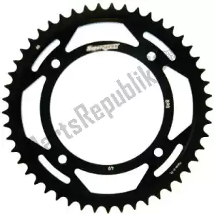 SUPERSPROX SU489849B ktw rear steel 49t, black, 428 - Bovenkant