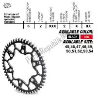 37620022254, Moto Master, Ktw rear alu 54t, black, 520    , New