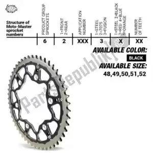MOTO MASTER 37620053250 ktw de fusão traseira 50t, preto, 520 - Lado inferior