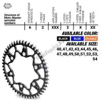 37620072554, Moto Master, Ktw posteriore alu 54t, arancio, 520    , Nuovo