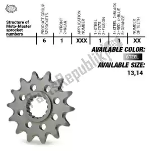 MOTO MASTER 37610221114 ktw delantero acero 14t, 520 - Lado inferior