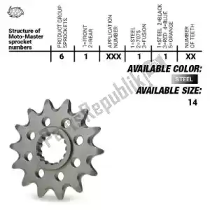 MOTO MASTER 37610361114 ktw front steel 14t, 520 - Bottom side