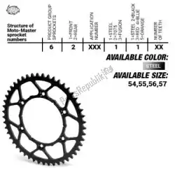 Here you can order the ktw rear steel ultralight 56t, 420 from Moto Master, with part number 37620031156: