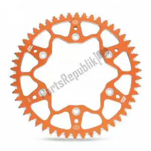 MOTO MASTER 37620302552 ktw rear alu 52t, orange, 520 - Bovenkant