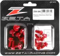 ZE885542, Zeta, Kit de tornillos de cuerpo de aluminio, rojo    , Nuevo