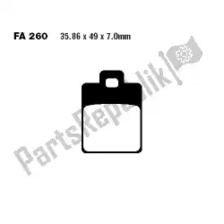 Ici, vous pouvez commander le plaquettes de frein auprès de EBC , avec le numéro de pièce SFA260: