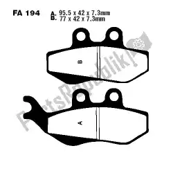 Ici, vous pouvez commander le plaquettes de frein auprès de EBC , avec le numéro de pièce SFA194: