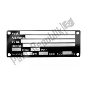 ML Motorcycle Parts 1648030 nameplate 1. motorcycle - Bottom side