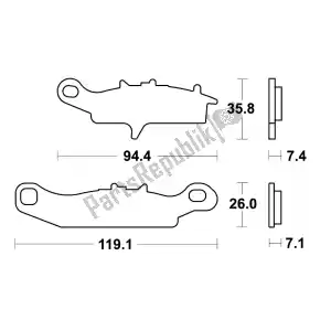 Unknown MCB758SI brake pad - Bottom side