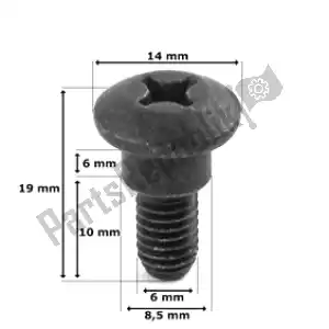 Mokix 5311 bolt, m6 x 17mm, breast bolt - Bottom side