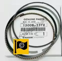 Here you can order the ring-set-piston,std from Kawasaki, with part number 130081172: