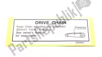 87507KZ3B10, Honda, label, drive chain honda cr crf trx 125 250 450 1997 1998 1999 2000 2001 2002 2003 2004 2005 2006 2007 2008 2009, New