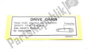 honda 87507KZ3B10 label, aandrijfketting - Onderkant