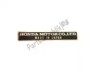 87125041680, Honda, targa, nome honda (a) general export kph england (b) a super sport usa belgium general export england australia france qr z k1 netherlands zb (j) 50 70 80 100 125 1950 1951 1952 1953 1954 1955 1956 1957 1958 1959 1960 1961 1962 1963 1964 1965 1966 1967 1968 1969 1970, Nuovo