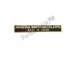 plaat, naam van Honda, met onderdeel nummer 87125041680, bestel je hier online: