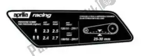 Piaggio Group 890198 etiqueta de presión de neumáticos - Lado inferior