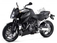 Alle originele en vervangende onderdelen voor uw KTM 990 Superduke Black France 2006.