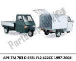 Onderhoud, slijtagedelen voor de Piaggio APE 420 Diesel P 703-P 703V - 2002