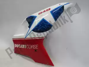 Ducati 48032293A carenado lateral, blanco, azul, rojo, derecho - Lado superior