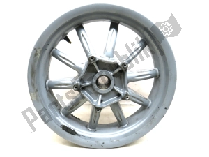 aprilia 666323 rear wheel, gray, 14 inch, 3.75 j, 10 spokes - Upper side