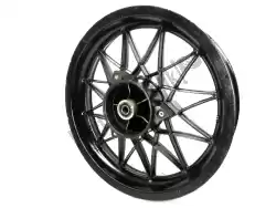 Here you can order the rear wheel, black, 16 inch, 3. 00y, 24 spokes from Aprilia (Aprilia / Grimeca), with part number AP8208187: