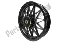 Here you can order the rear wheel, black, 16 inch, 3. 00 y, 24 spokes from Aprilia (Aprilia / Grimeca), with part number AP8208187: