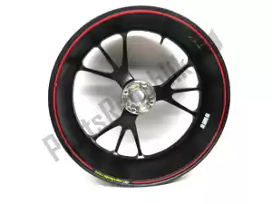 Ducati 50221561AB rear wheel, black, 17 inch, 5.50 y, 9 spokes - Upper side