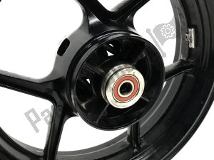 Kawasaki 410730146QT roda traseira, preto, metal - Lado esquerdo