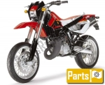 Châssis, carrosserie, pièces métalliques pour le Aprilia MX 125  - 2004