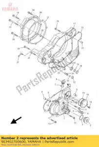 yamaha 903402700600 tapón, tornillo recto - Lado inferior