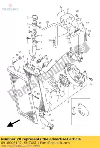 Suzuki 0918006102 espaçador - Lado inferior