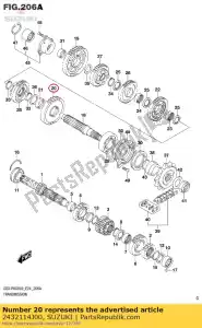 Suzuki 2432114J00 gear,2nd driven - Bottom side