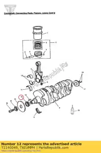 triumph T1140049 piñón cigüeñal 19t - Lado inferior