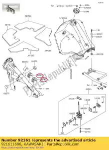 kawasaki 921611686 amortisseur, réservoir de carburant bj250lef - La partie au fond