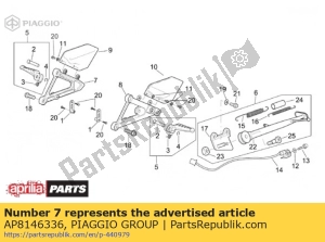 aprilia AP8146336 pedana dx pilota completea - Bottom side