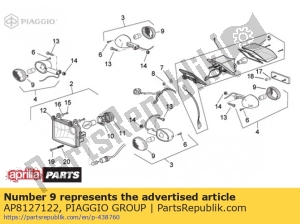aprilia AP8127122 richtingaanwijzer lens - Onderkant