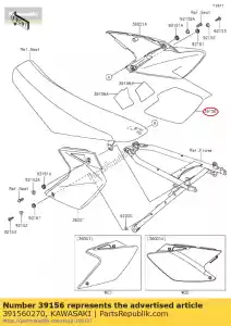 kawasaki 391560270 coussin, couvercle latéral, rh klx450a8f - La partie au fond