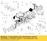 2D000002, Piaggio Group, cable harness aprilia  caponord zd4vk000, zd4vka, zd4vk001, zd4vka01 zd4vkb000, zd4vkb001, zd4vkb003, zd4vkb00x, zd4vkb009 zd4vku00 1200 2013 2014 2015 2016 2017, New