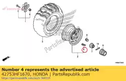 Aqui você pode pedir o válvula, aro (tr412) em Honda , com o número da peça 42753HF1670: