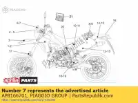 AP8166701, Piaggio Group, la decalcomania del parabrezza aprilia mx supermotard 125, Nuovo