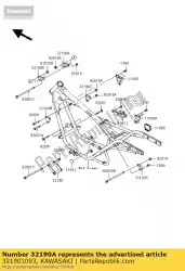 Ici, vous pouvez commander le support-moteur, fr auprès de Kawasaki , avec le numéro de pièce 321901093: