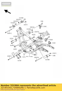 Kawasaki 321901093 support-moteur, fr - La partie au fond