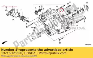 Honda 19216HP5600 eje, bomba de agua - Lado inferior