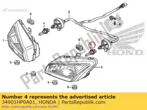 honda 34901HP0A01 bulb comp., headlight (12v 30/30w) - Bottom side