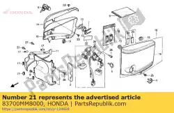 Here you can order the no description available at the moment from Honda, with part number 83700MM8000: