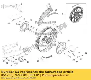 Piaggio Group 864732 brake disc - Bottom side