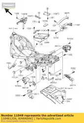 Here you can order the bracket,regulator from Kawasaki, with part number 110481206: